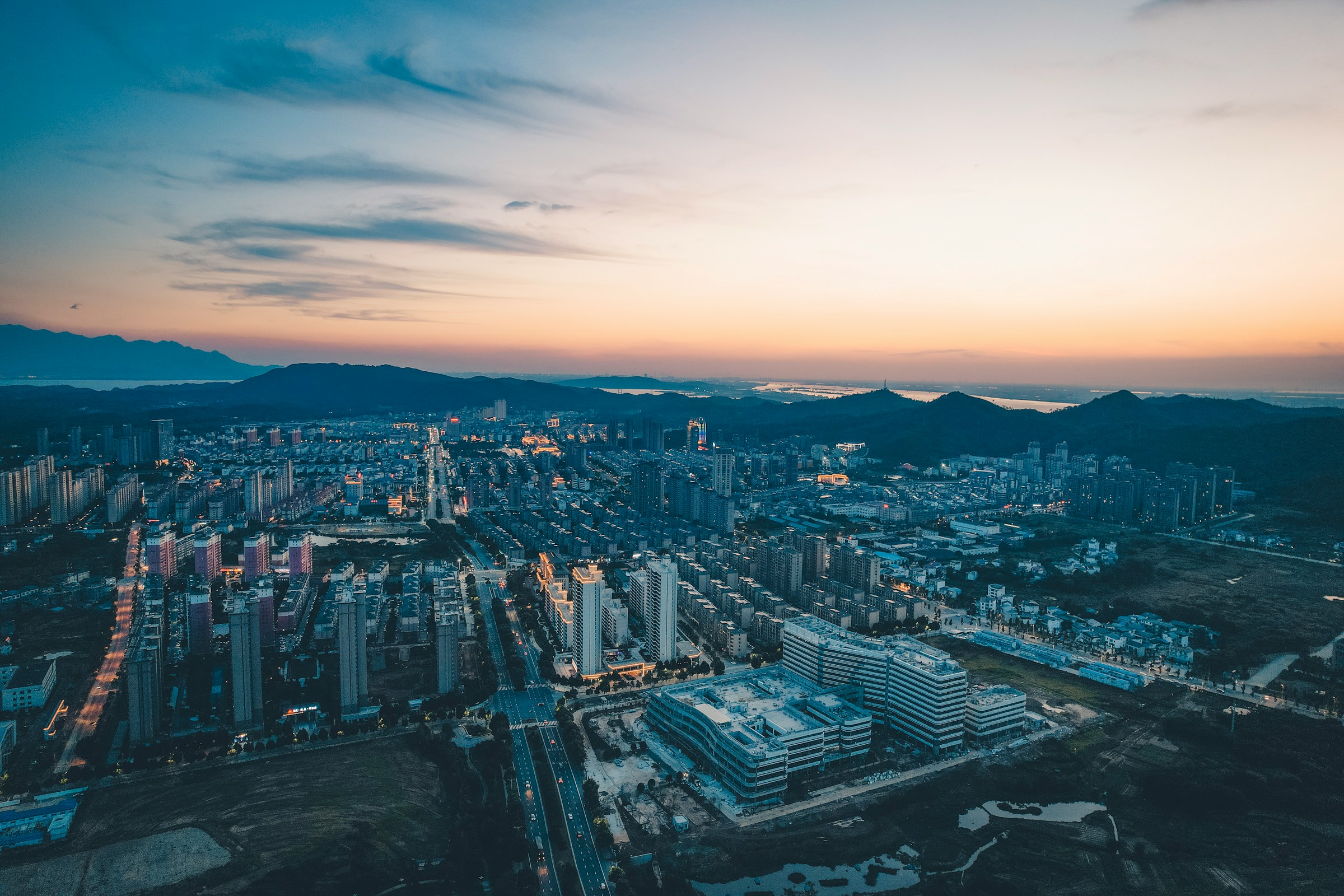 Aerial cityscape — broad operational reach